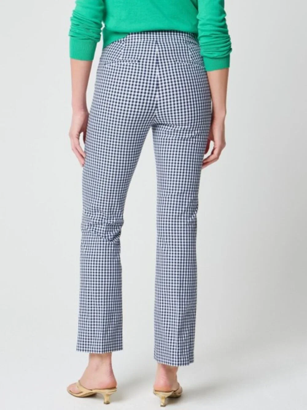 J Crew Factory Gingham Nicki flare pant 00 NWT - Picture 2 of 5